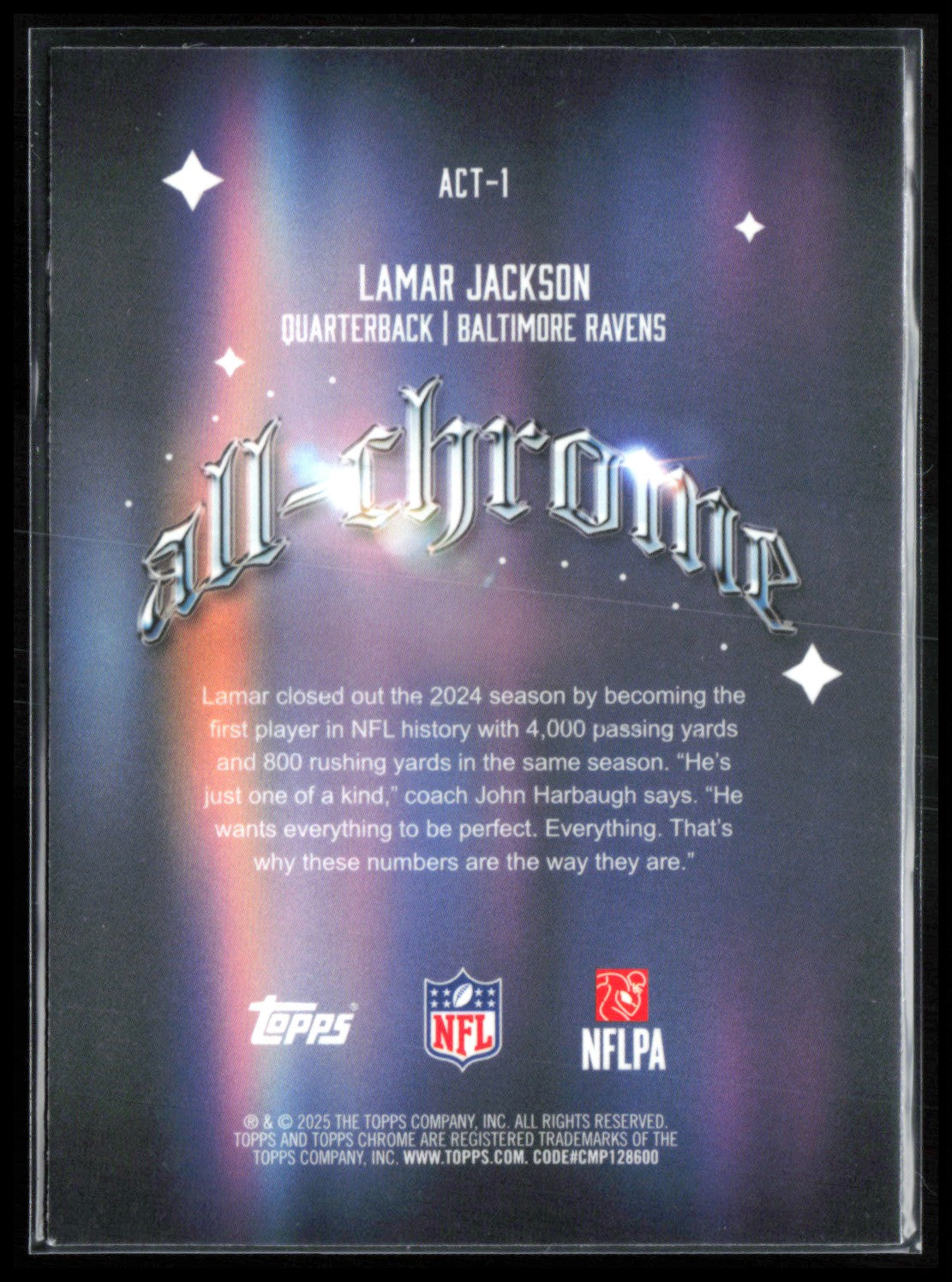 Lamar Jackson X-Fractor All-Chrome