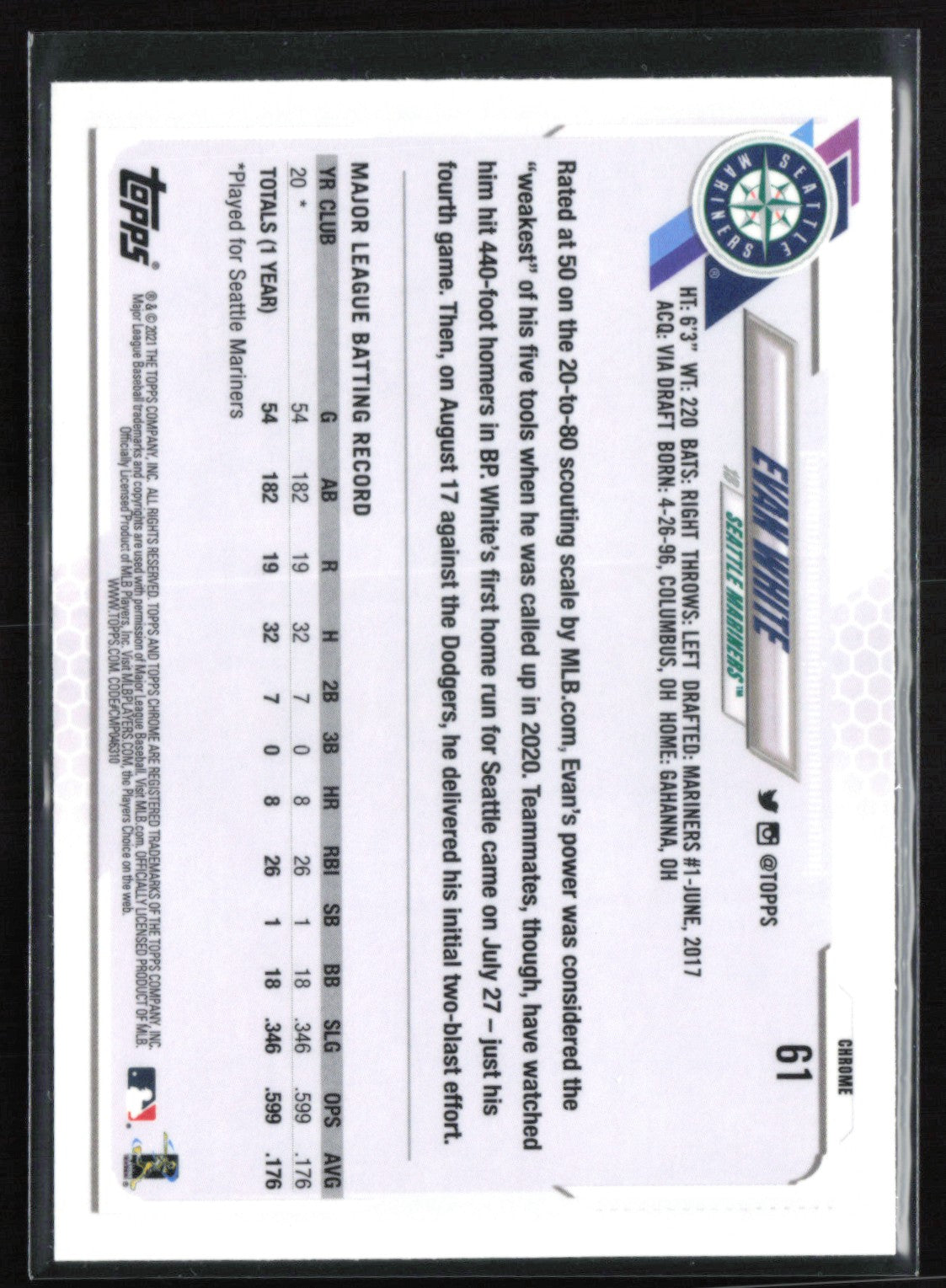 Evan White RC Negative Refractor