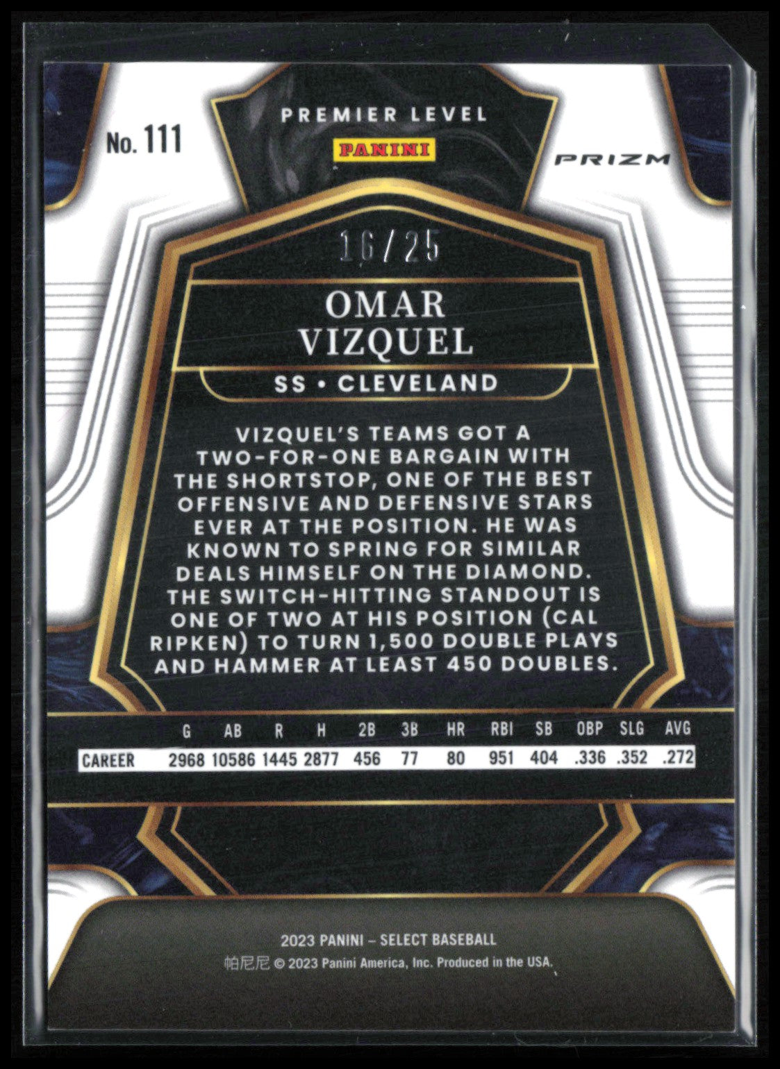 Omar Vizquel Tie-Dye /25 Premier Level