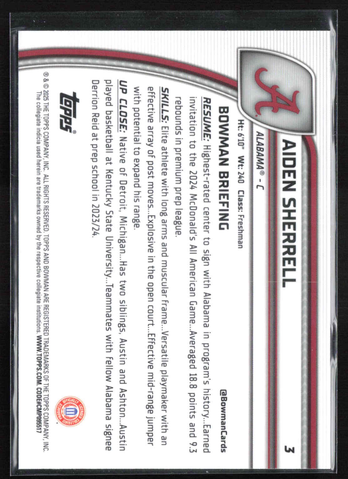 Aiden Sherrell 1st Bowman Green Shimmer