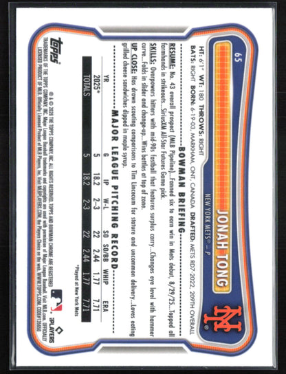 Jonah Tong RC Red Rookie Logo