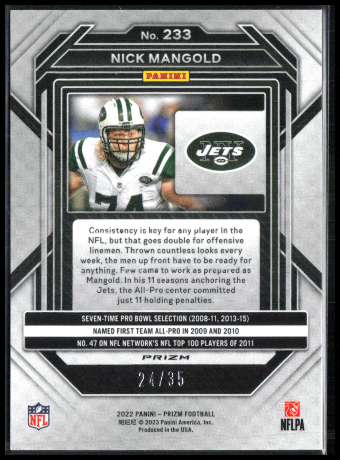 Nick Mangold Red Shimmer FOTL /35