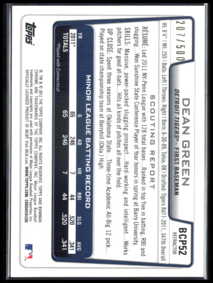 Dean Green 1st Bowman Chrome /500