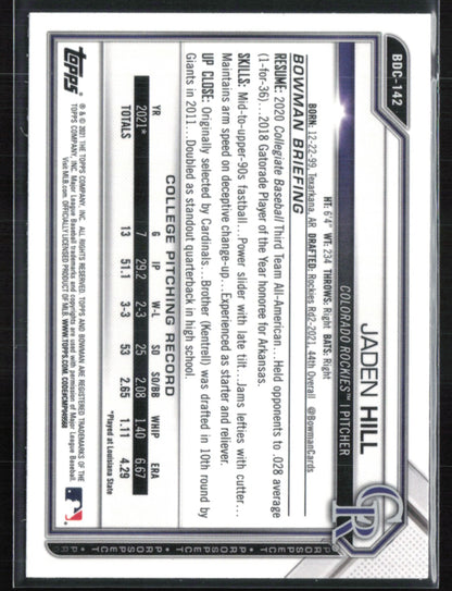 Jaden Hill 1st Bowman B&W Raywave