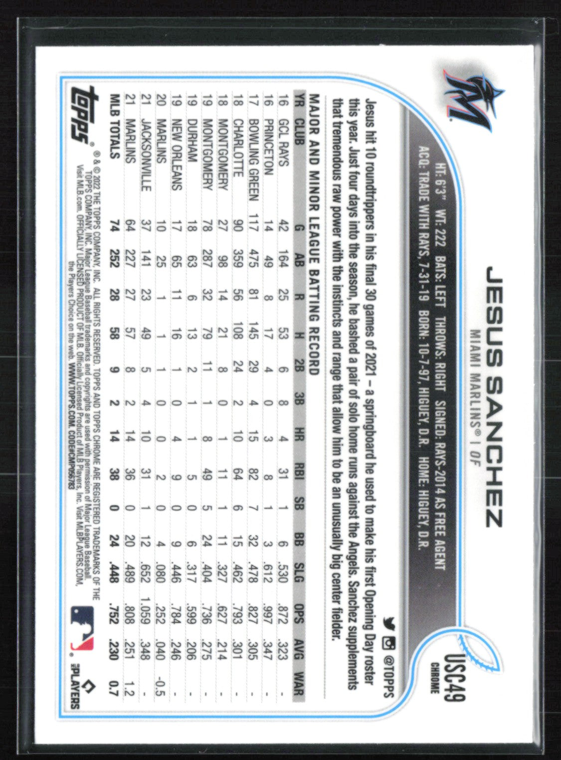 Jesus Sanchez Purple Refractor