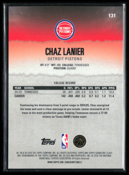 Chaz Lanier RC Orange Refractor /50