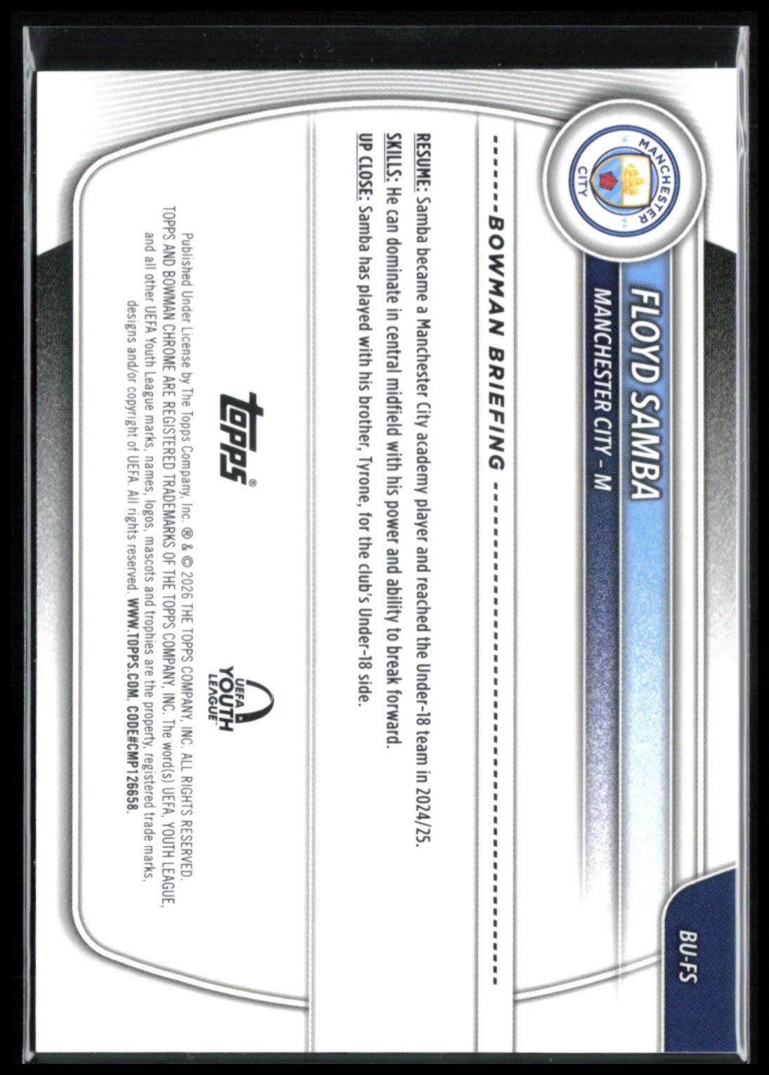 Floyd Samba 1st Bowman Refractor