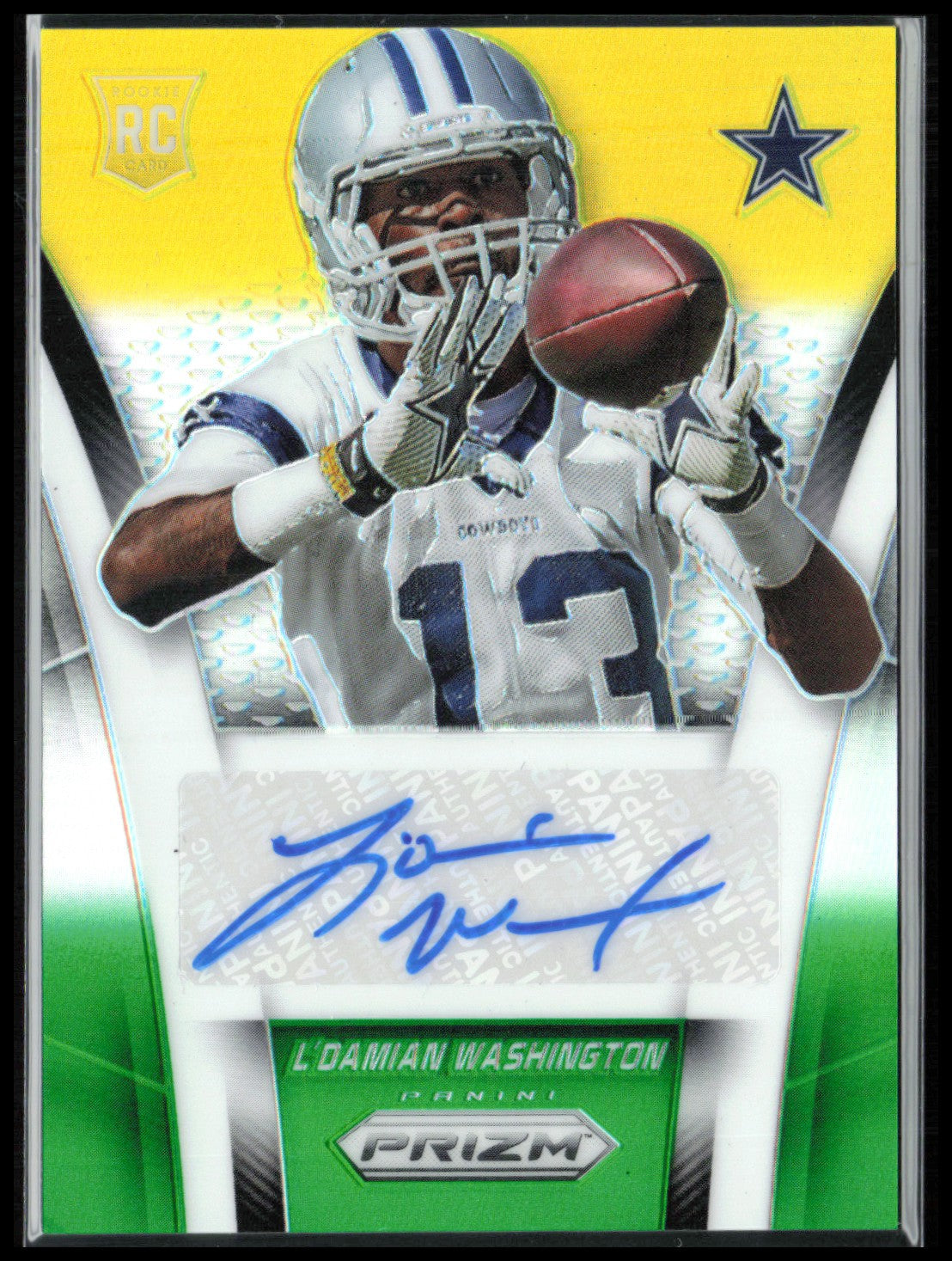 L'Damian Washington Auto /150 Yellow Green Prizm