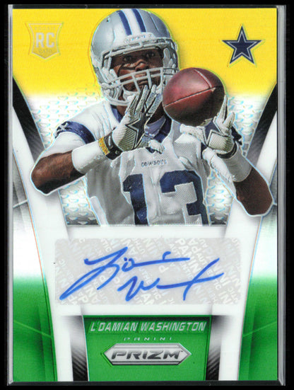 L'Damian Washington Auto /150 Yellow Green Prizm