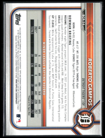Roberto Campos 1st Bowman Mojo