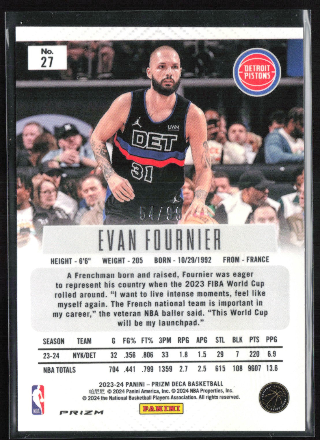 Evan Fournier Purple /99 Prizm