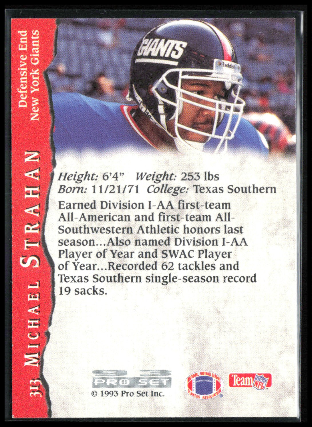 Michael Strahan 1993 Pro Set