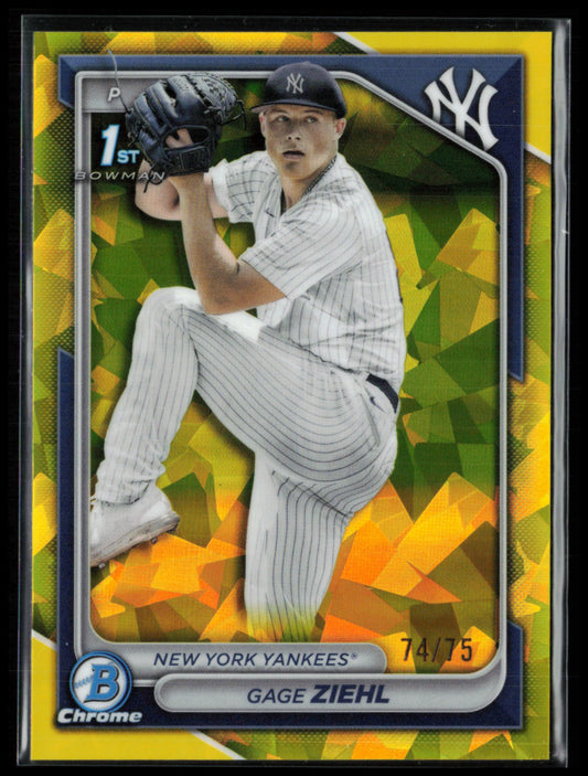 Gage Ziehl 1st Bowman Sapphire Yellow /75 Prospect