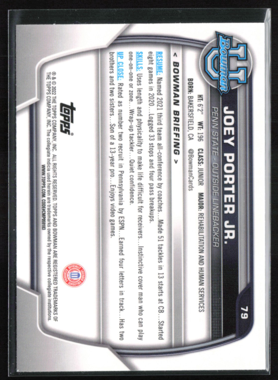 Joey Porter Jr. 1st Bowman Pink