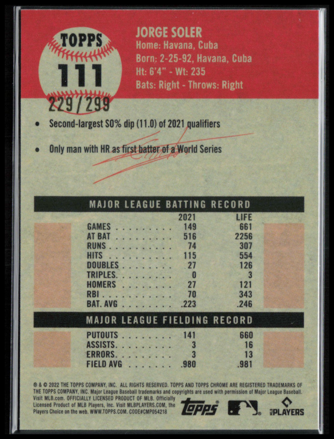 Jorge Soler Aqua Lava /299