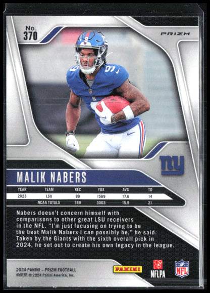 Malik Nabers RC Green Wave /2024 Prizm