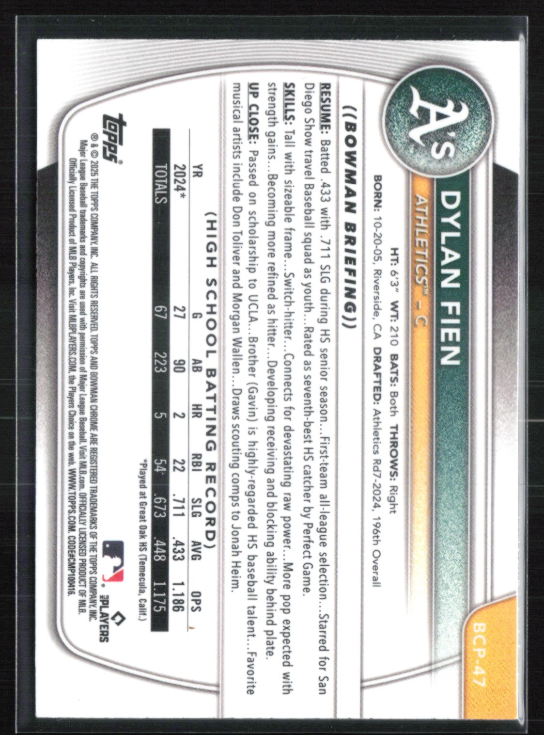 Dylan Fien 1st Bowman