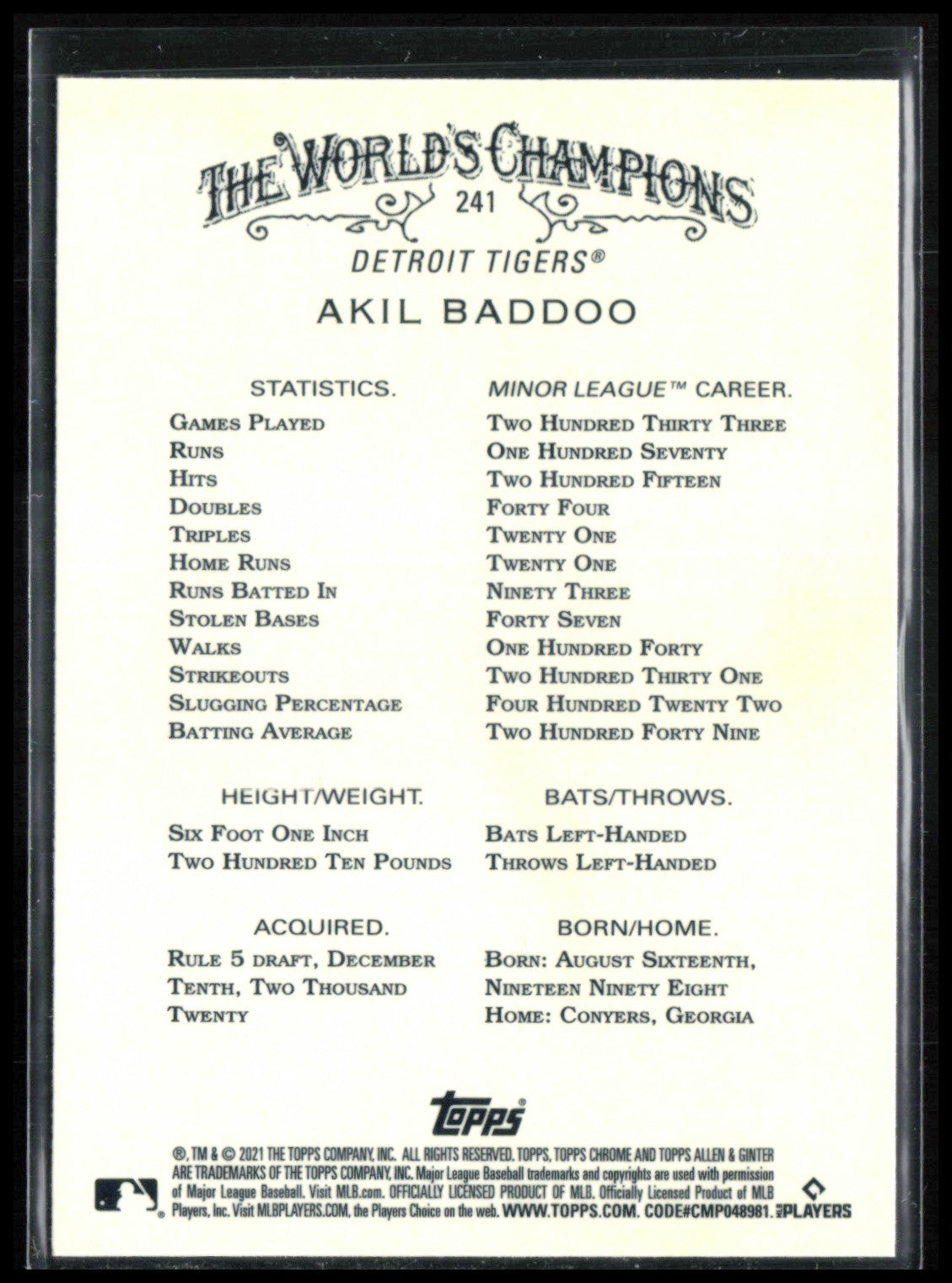 Akil Baddoo RC