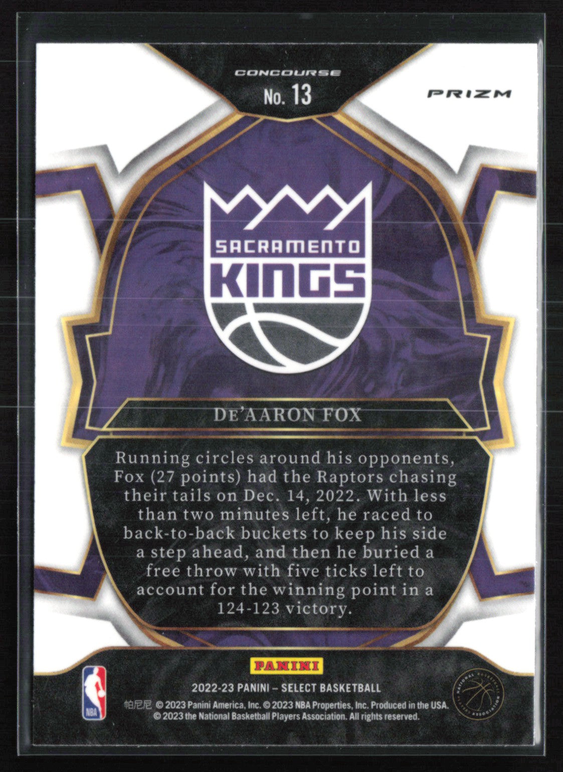 De'Aaron Fox Cracked Ice