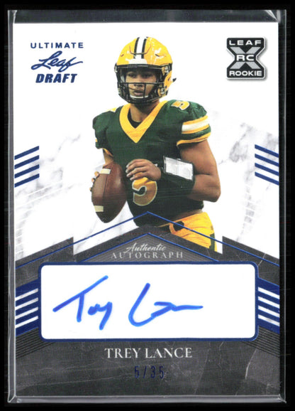 Trey Lance RC Auto /35 Blue Ultimate Leaf Draft