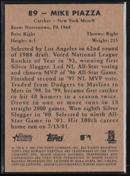 Mike Piazza 2001 Bowman Heritage