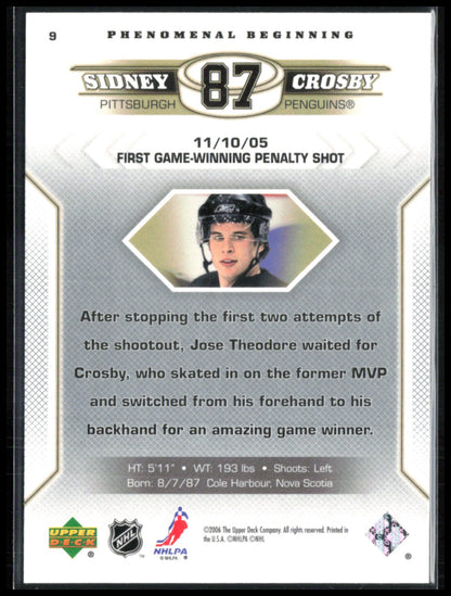 Sidney Crosby Phenomenal Beginning 2005 UD