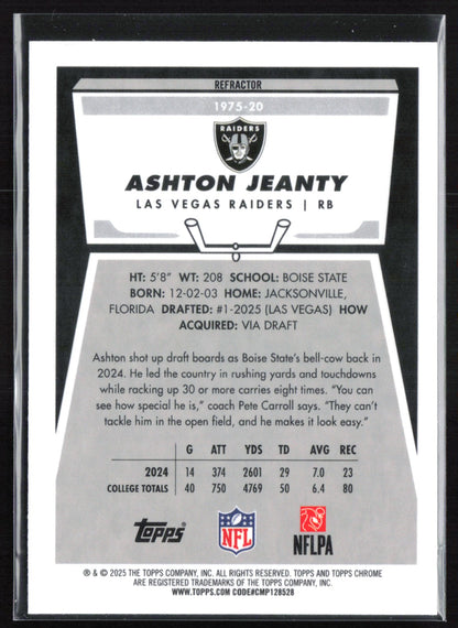 Ashton Jeanty RC Refractor Flashback