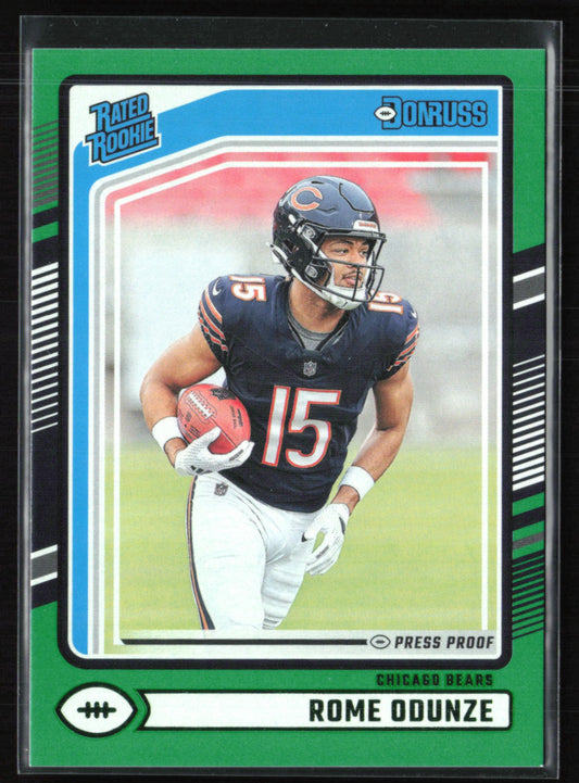 Rome Odunze RC Green Press Proof