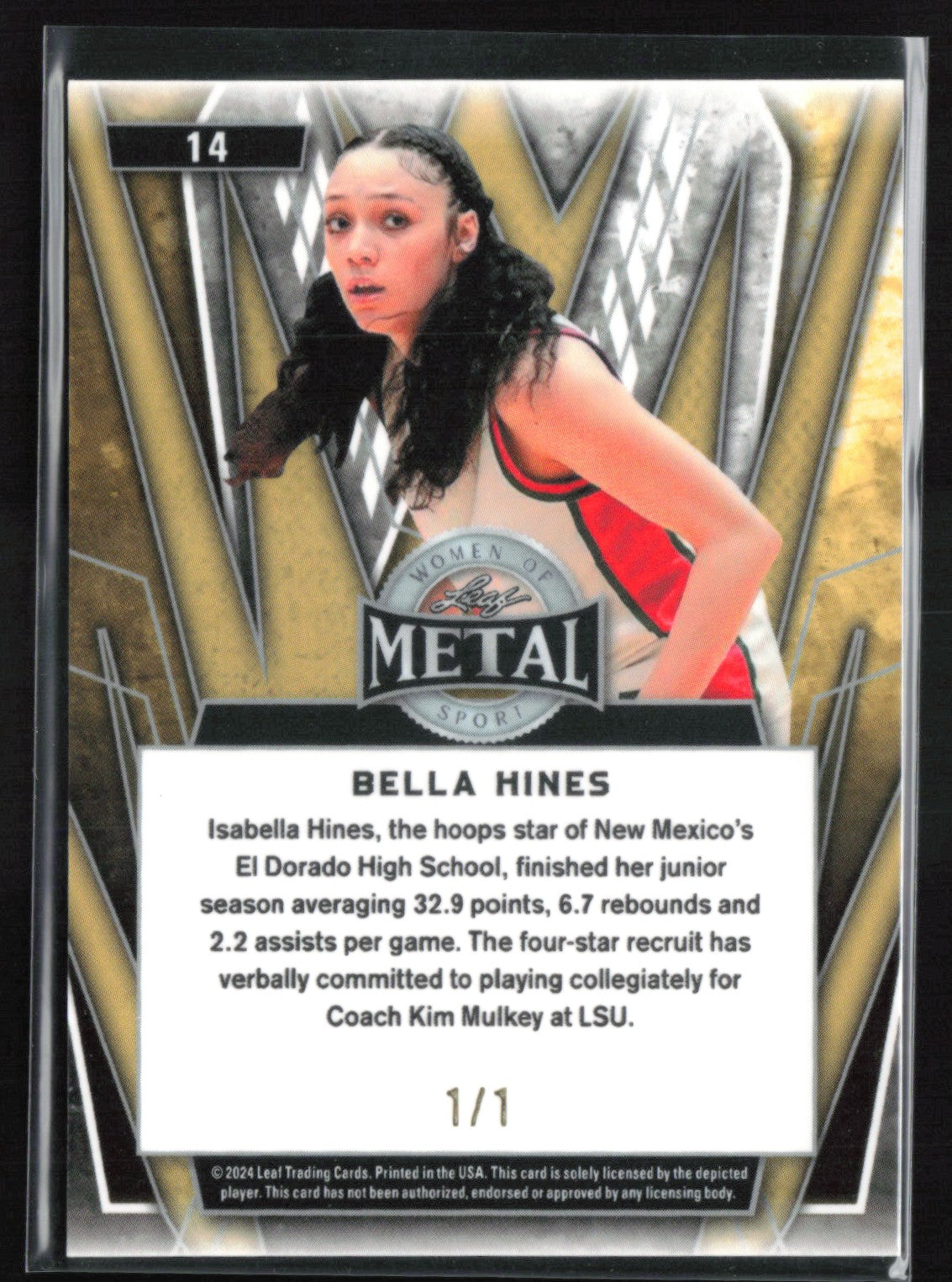 Bella Hines 1/1 2024 Leaf Metal