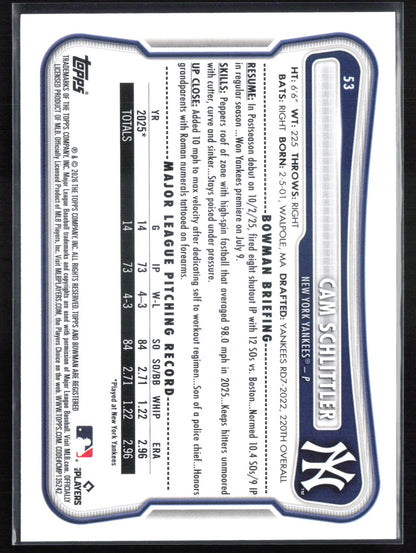 Cam Schlittler RC