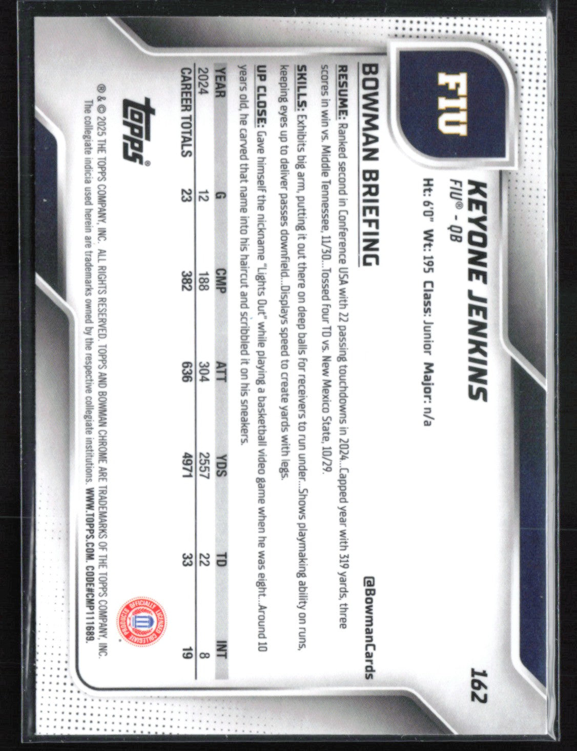 Keyone Jenkins 1st Bowman Sapphire