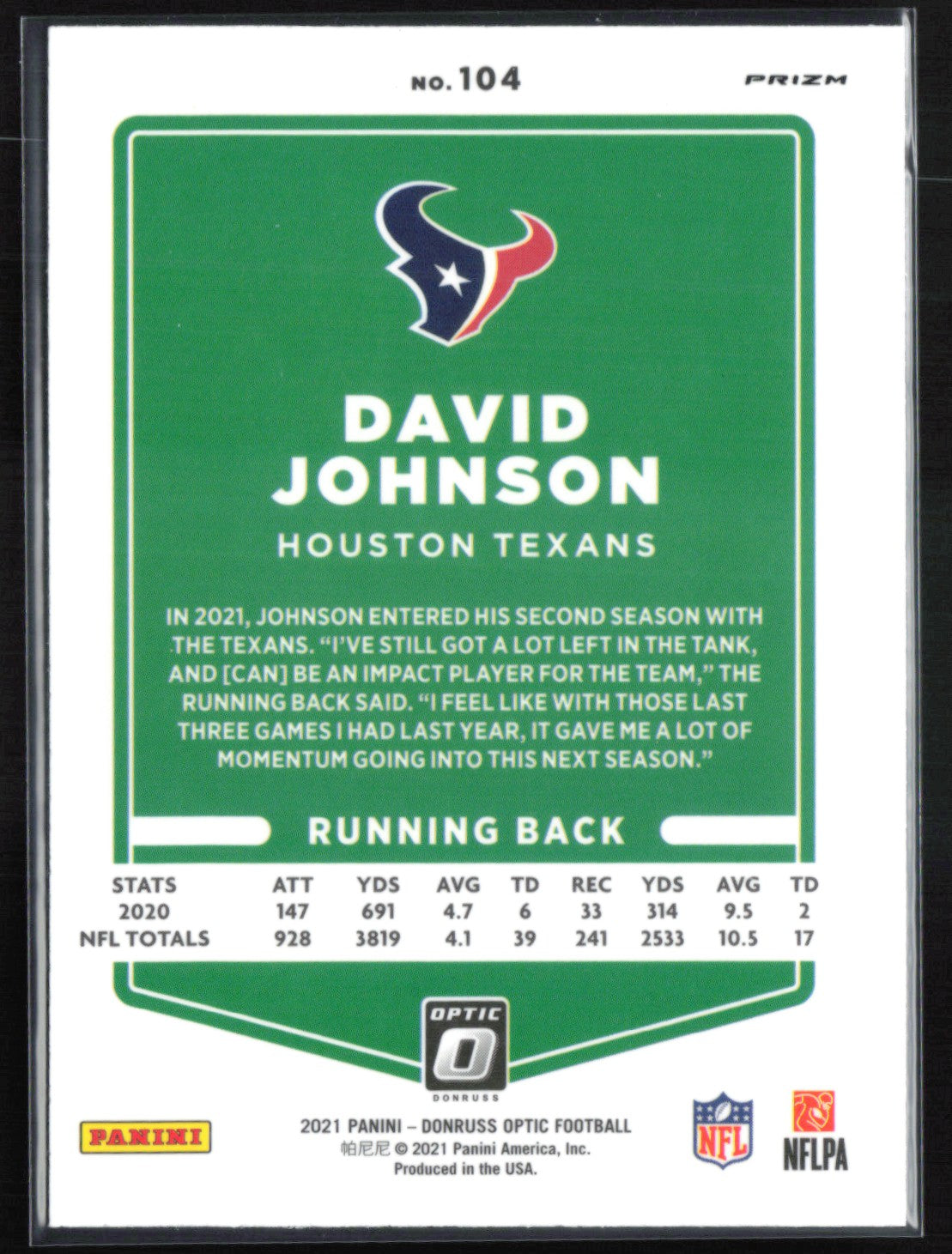 David Johnson Stars Holo