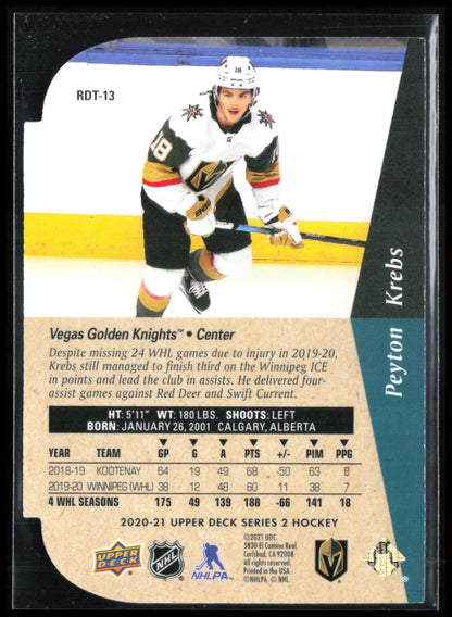 Peyton Krebs RC Die-Cut 2020-21 UD Series 2