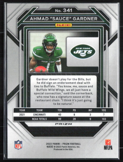 Ahmad Sauce Gardner RC Silver Prizm 2022 Prizm