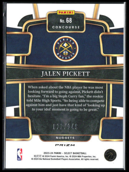 Jalen Pickett RC White /149
