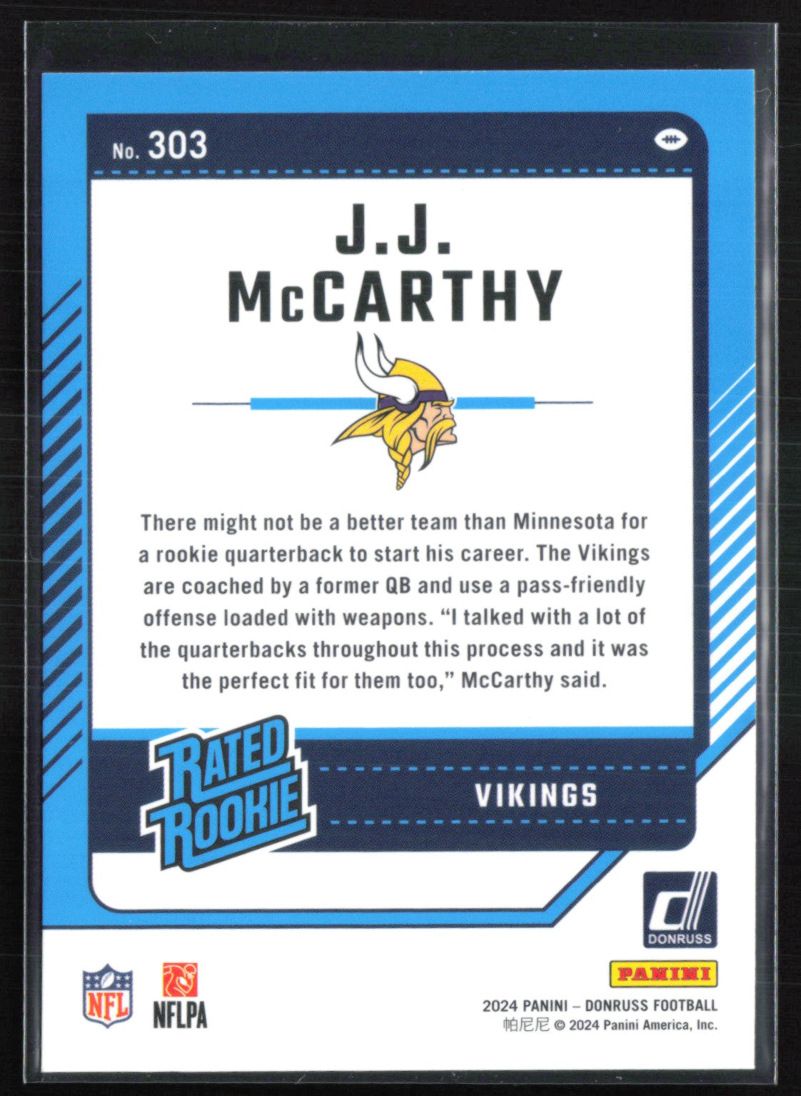 J.J. McCarthy RC Rated Rookie
