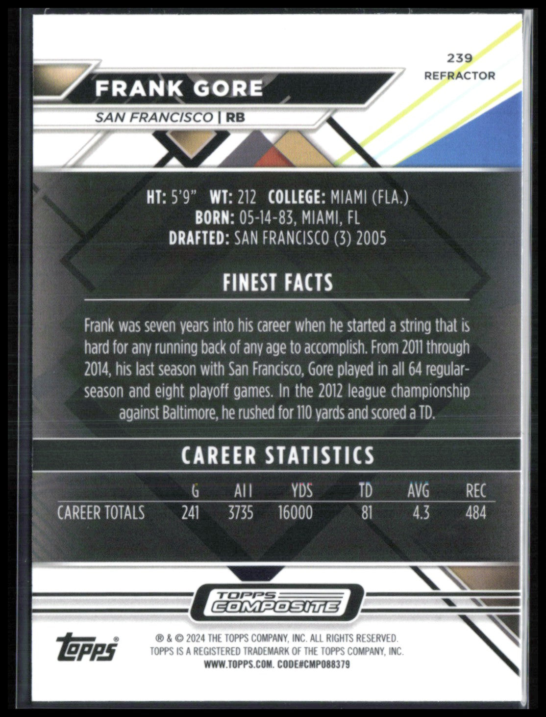 Frank Gore Refractor