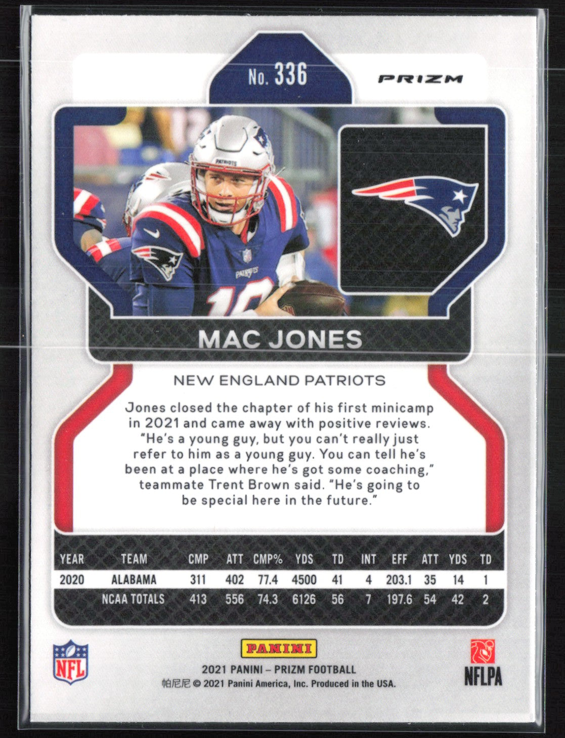 Mac Jones RC Light Blue Prizm 2021 Prizm