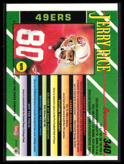 Jerry Rice 1993 Bowman