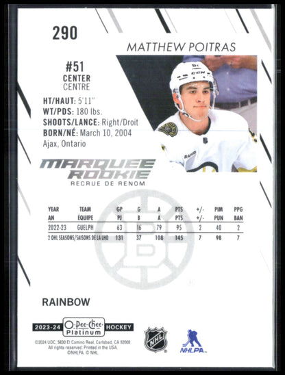 Matthew Poitras RC Marquee Rookie
