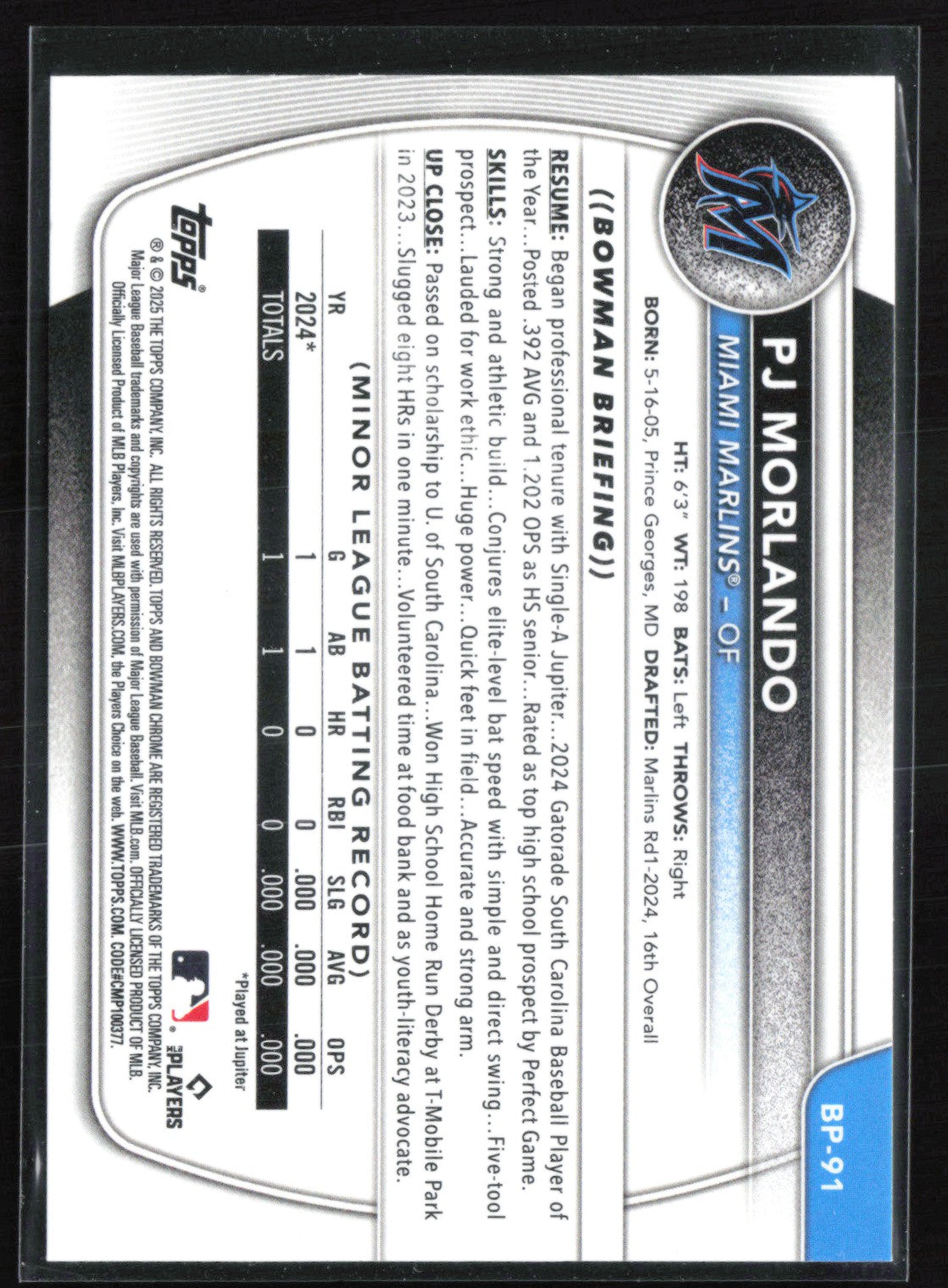 PJ Morlando 1st Bowman