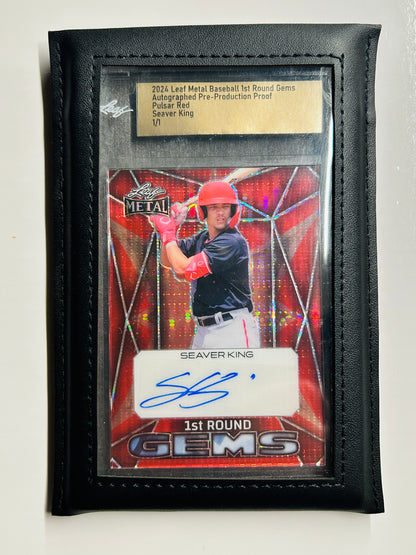 Card Case Pro Black Leather Graded Slab Sleeve Pouch (Graded Card Not Included)