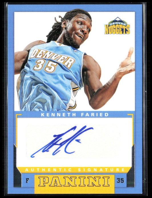 Kenneth Faried Auto 2012-13 Panini