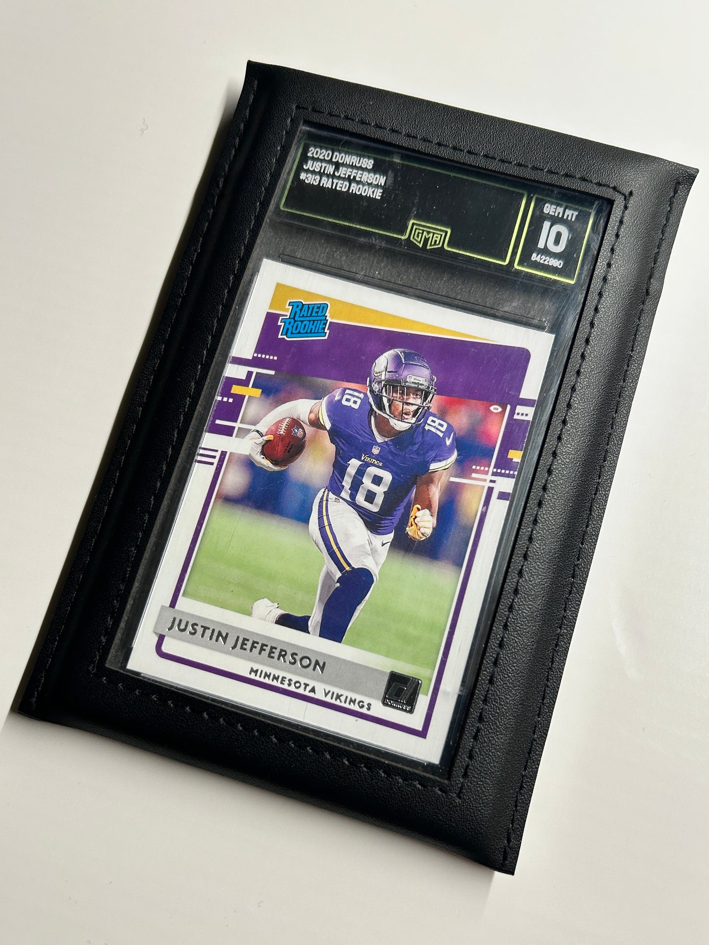 Card Case Pro Black Leather Graded Slab Sleeve Pouch (Graded Card Not Included)