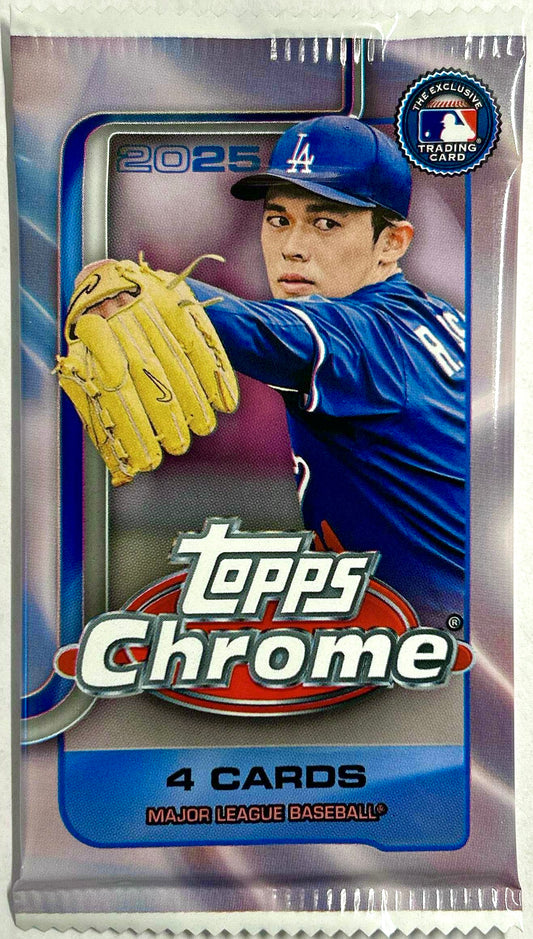 2025 Topps Chrome MLB Single Pack (From Blaster, 4 Cards)