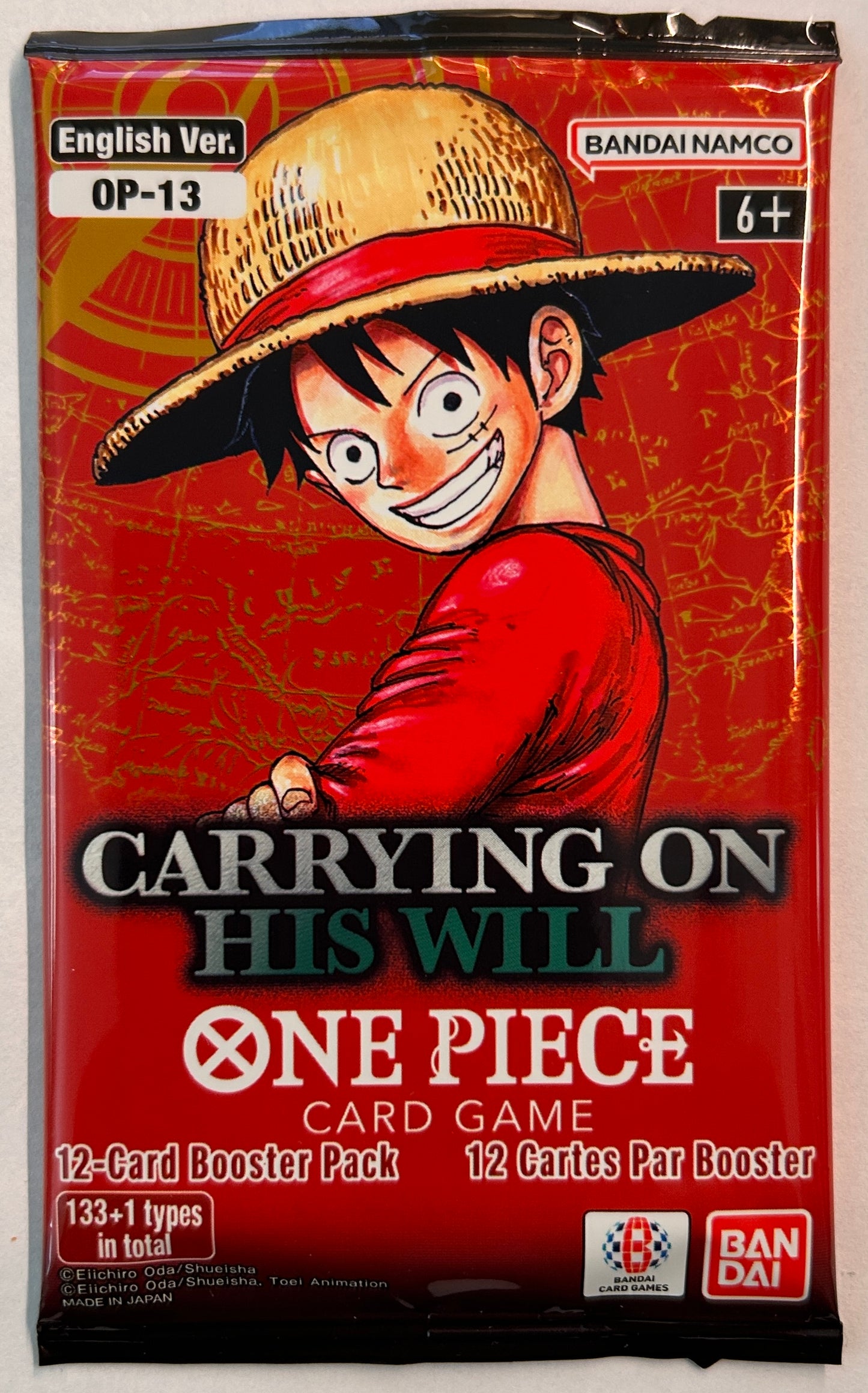 One Piece Carrying On His Will OP-13 English 12-Card Booster Pack