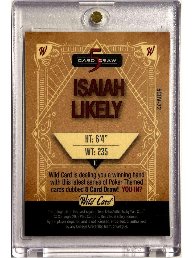 Isaiah Likely Auto 4/4 Wild Card