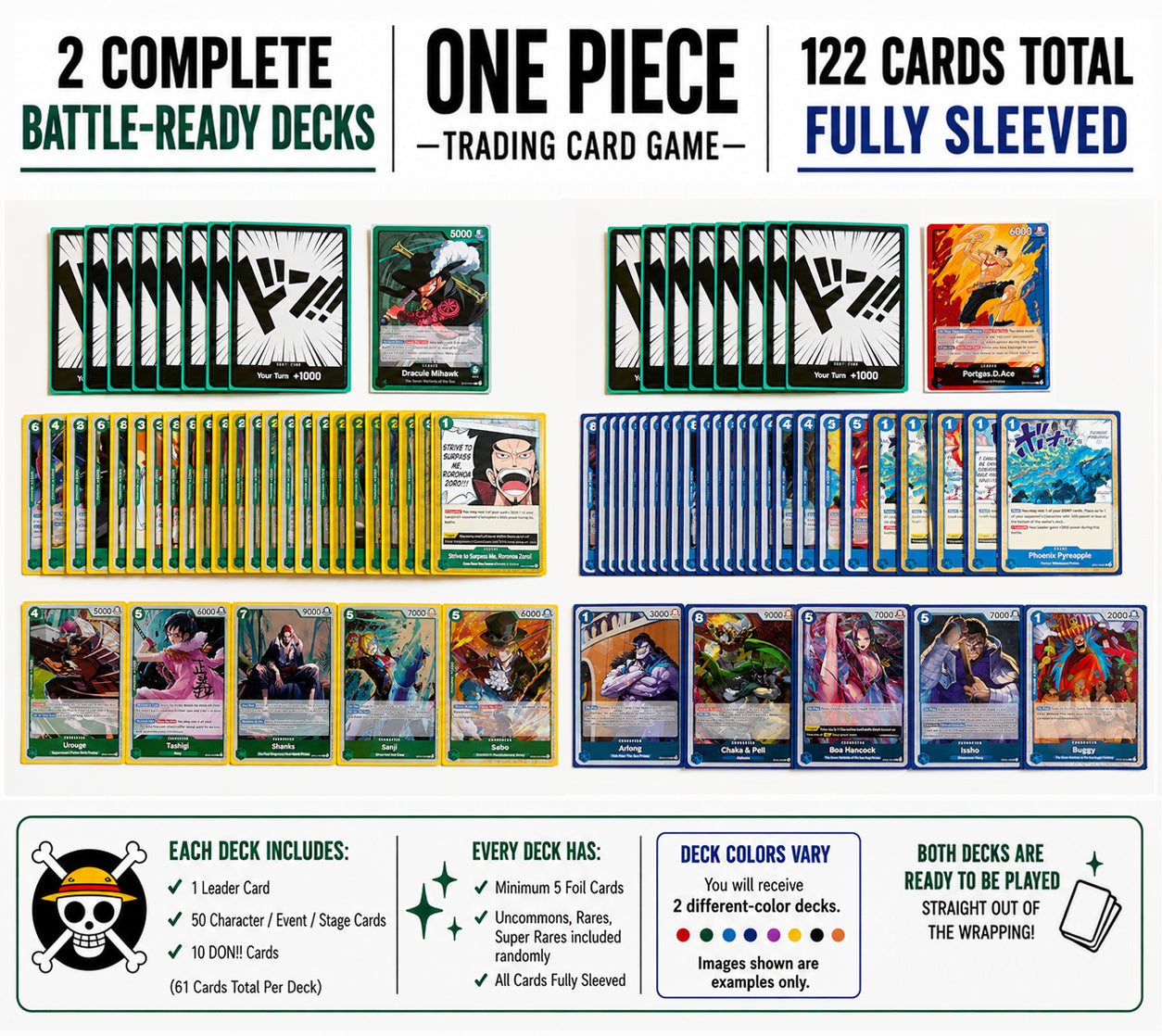 2x Full Starter Decks for One Piece Trading Card Game