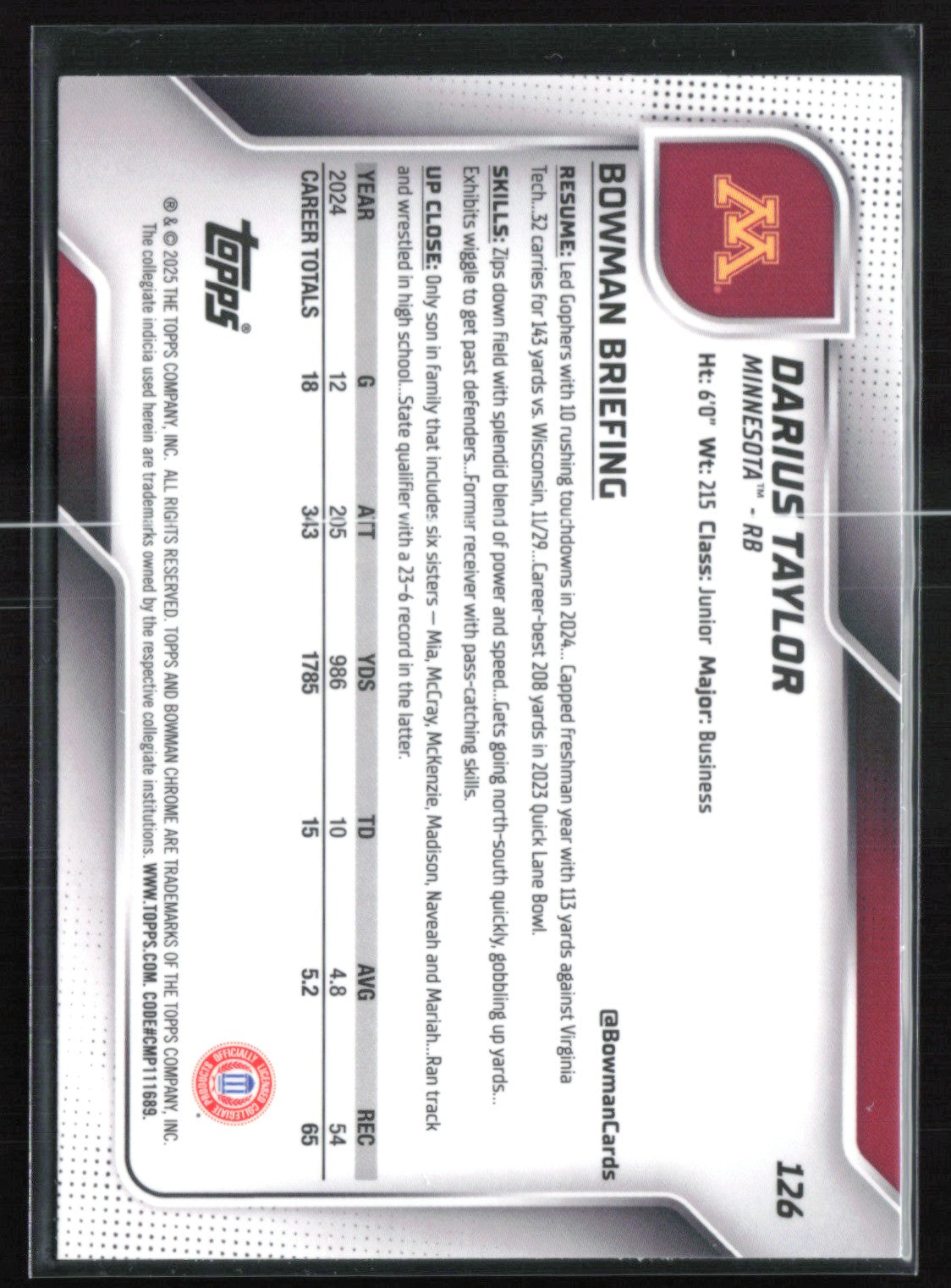 Darius Taylor 1st BOwman Pink Raywave