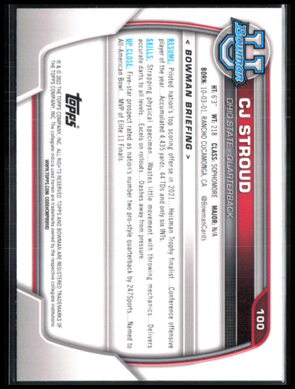 C.J. Stroud 2022 Bowman U